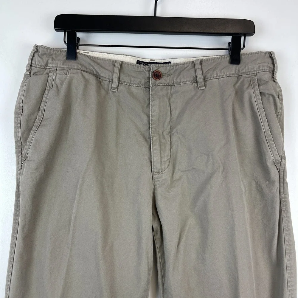 Abercrombie & Fitch Mens (34x32) Slim Straight Chino Pants Beige Cotton